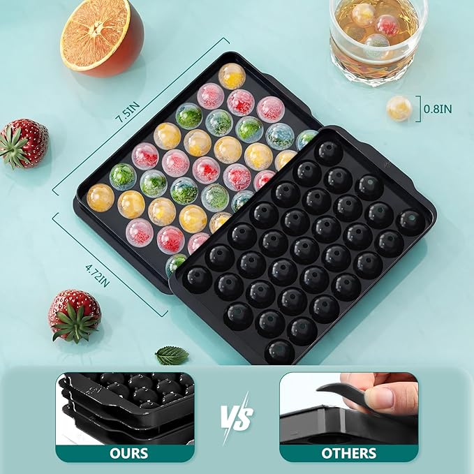 Optish Ice Cube Tray with Lid and Bin, 3 Pack Ice Trays - Image 3