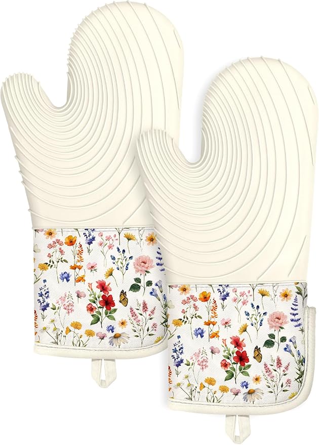 Slohif Long Silicone Oven Mitts Heat Resistant by Slohif