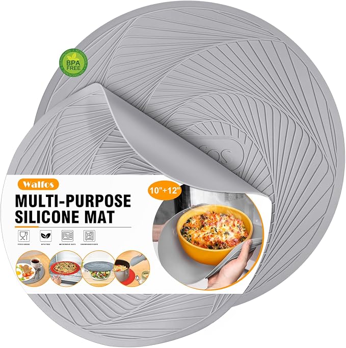 Walfos Silicone Microwave Mats, Heat Resistant Multi-Purpose Microwave Trivet by Walfos