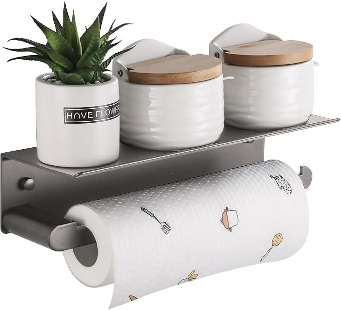 DUFU Paper Towel Holder with Shelf - Image 8