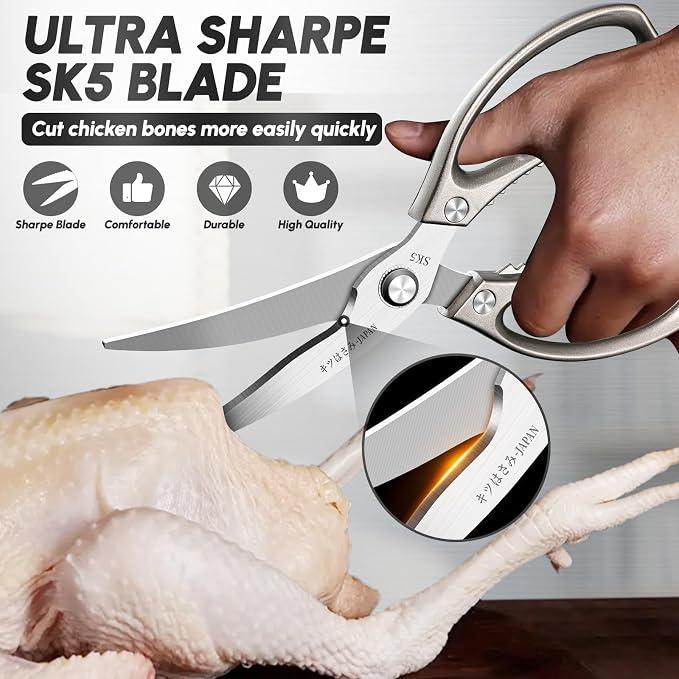 SSGP Kitchen Shears Set, All Purpose Heavy Duty Poultry Shears, Sharp Japanese - Image 4
