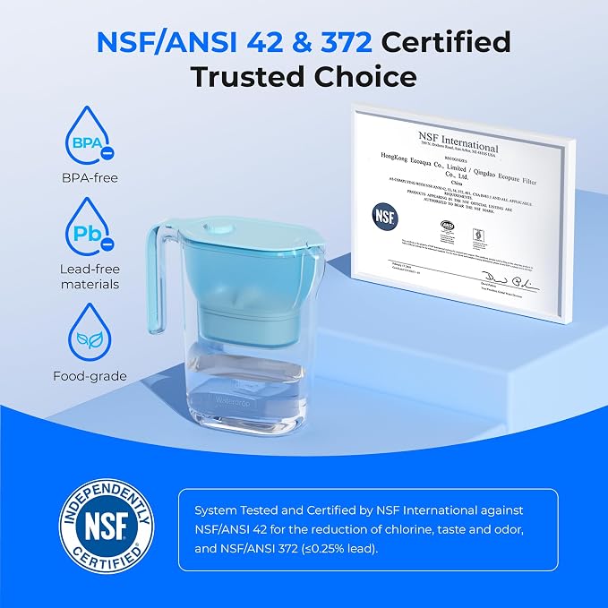 Waterdrop PT-05B-L Water Filter Pitcher, NSF Certified, 200-Gallon Long-Life - Image 5