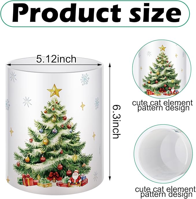 WILLBOND Christmas Tree Kitchen Decor Acrylic Kitchen Utensil Holder Crock - Image 2