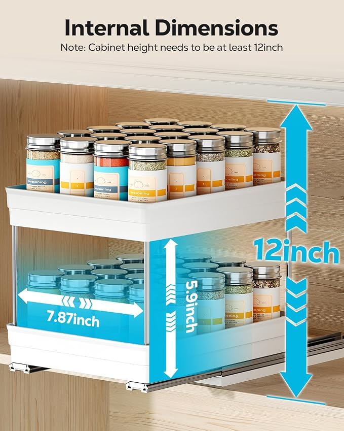 Nieifi Spice Organization for Cabinet-Vertical Spice Rack Pull Out-Spice Rack - Image 3