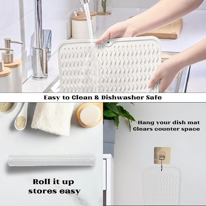 ZLR Silicone Dish Drying Mat & Heat Resistant Trivet - Image 4