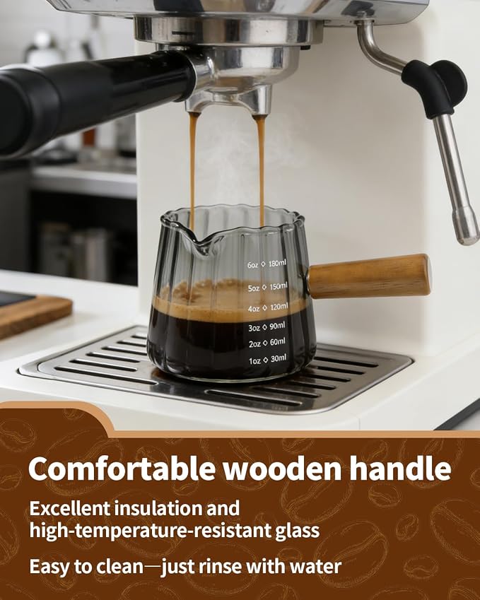 2 Pack Espresso Measuring Cup, 6oz Borosilicate Glass Espresso Cups - Image 3