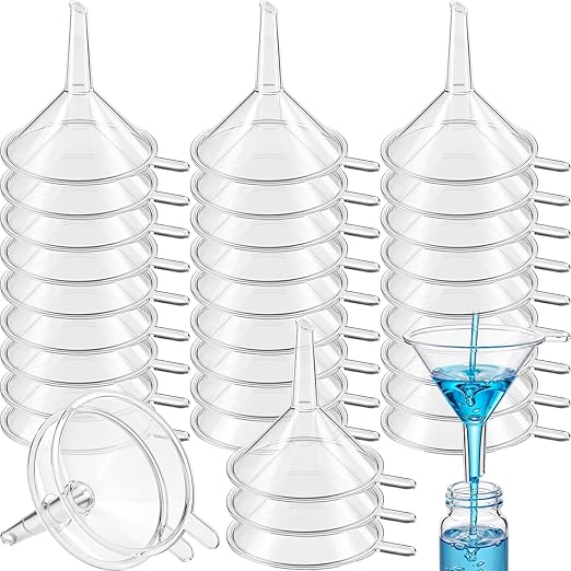 Hoolerry 50 Pcs Small Funnel for Filling Small Bottles Clear Plastic Mini by Hoolerry
