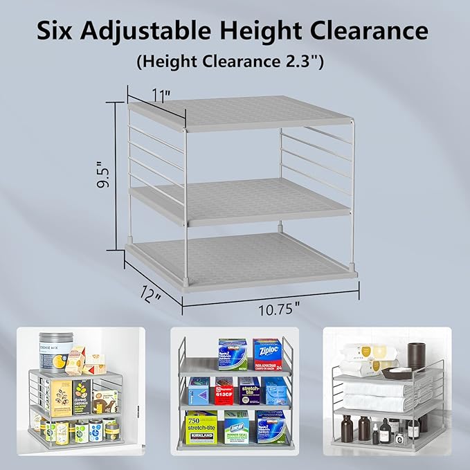 2 PACK Cabinet Organizer- Divided Compartment Holder - Image 3