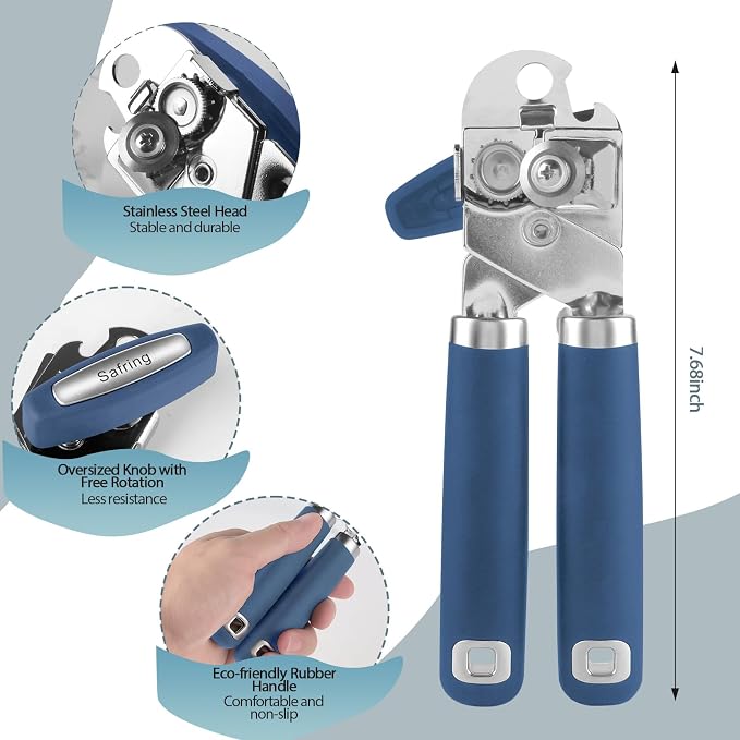 Safring Can Opener Manual, Heavy Duty Handheld Strong Can Opener - Image 2