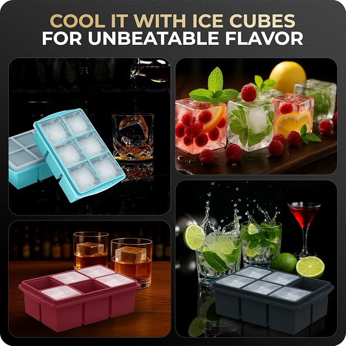 Large Ice Cube Trays for Whiskey, Silicone Ice Cube Tray, - Image 7