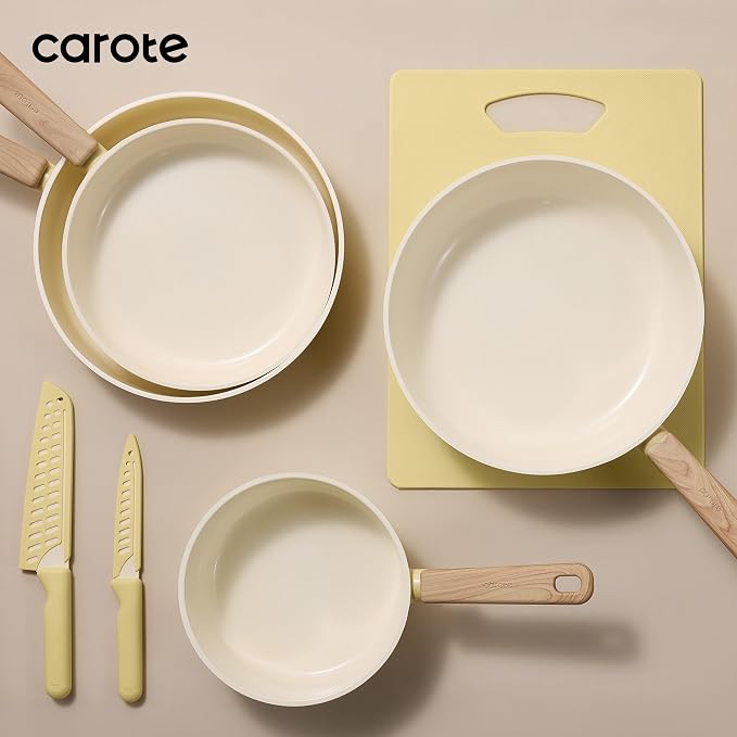 CAROTE 24pcs Ceramic Cookware Set, Pots and Pans Non Stick Kitchen Cookware Sets - Image 7