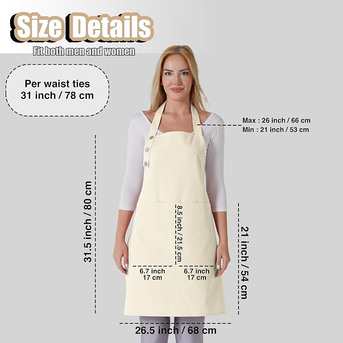 TOSHE Kitchen Apron Waterdrop Resistant Cotton Apron - Image 5