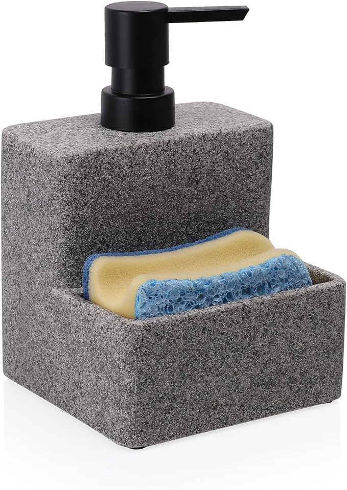 zccz Soap Dispenser with Sponge Holder, Liquid Hand and Dish Soap Dispenser by zccz