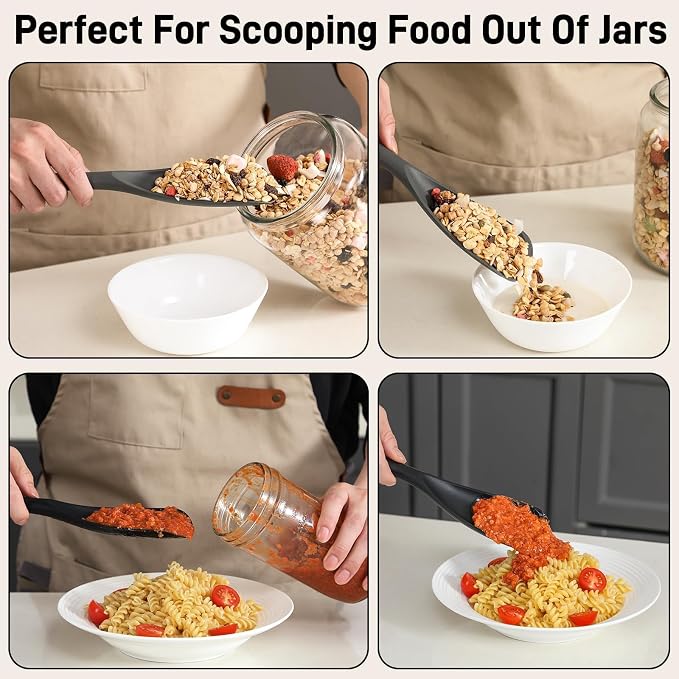 3 PACK Silicone Cooking Spatula Spoons - Image 8