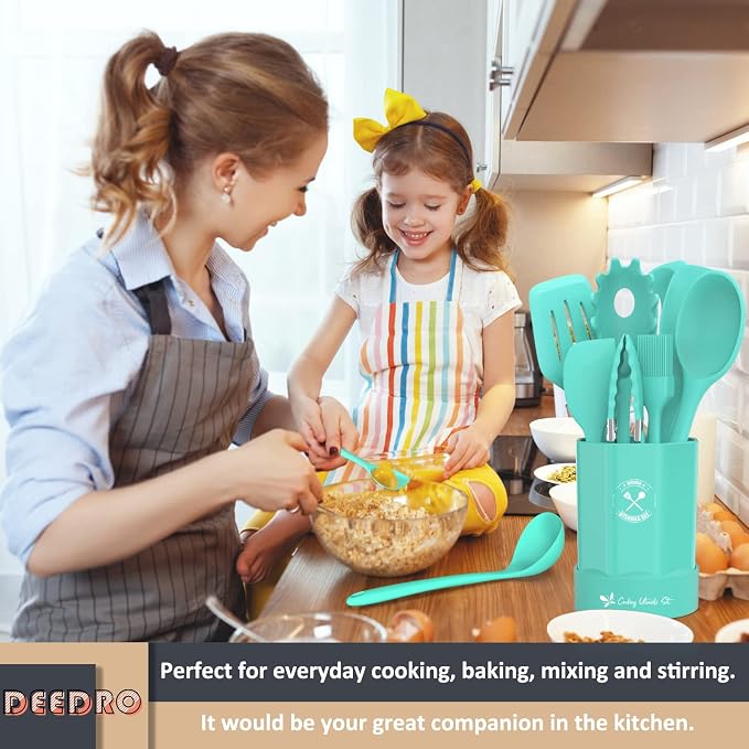 Silicone Kitchen Utensils Set, 16-Piece Silicone Cooking Utensils by Deedro - Image 8