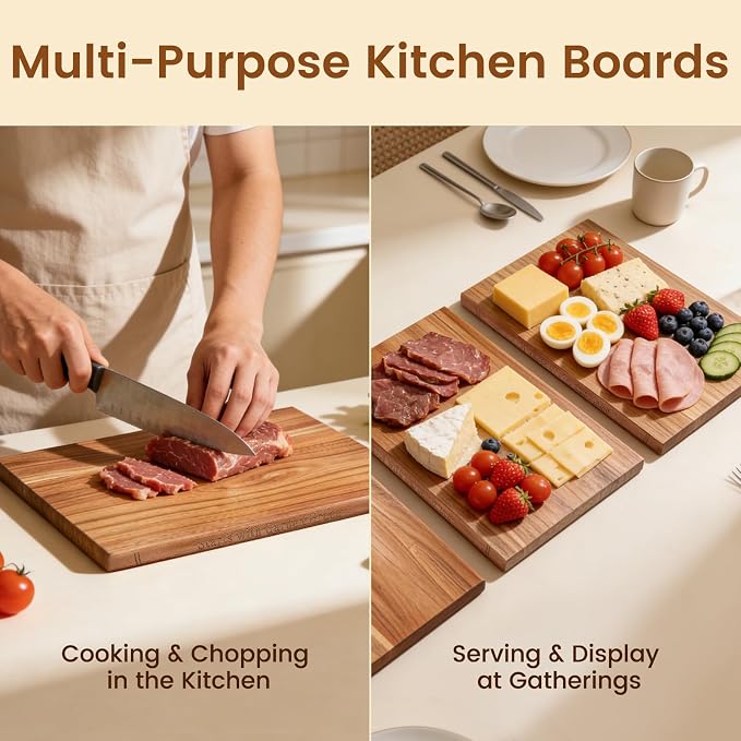 Book cutting board Set of 3, Acacia Wood Chopping Board - Image 6