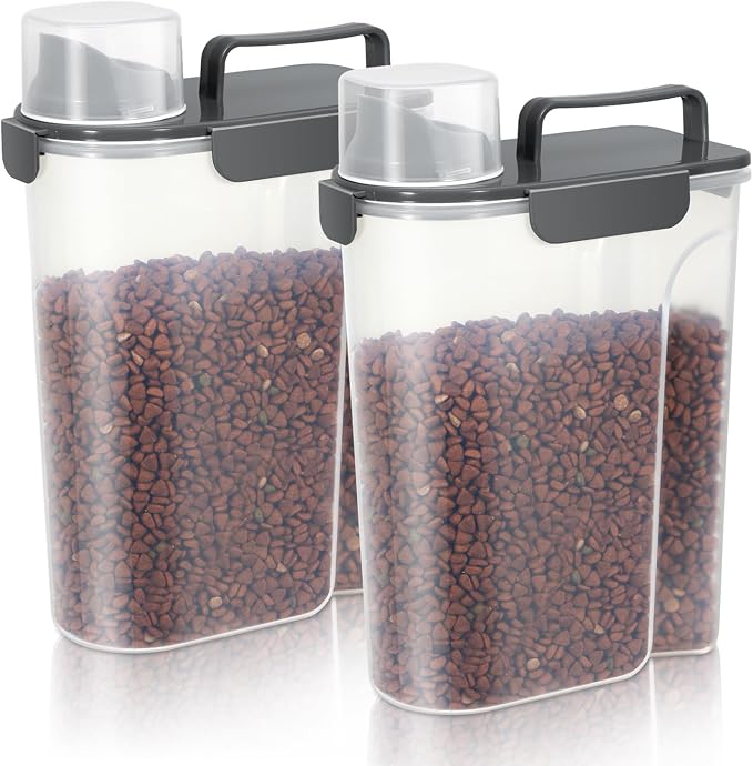 LEAWALK 5Lbs Airtight Cat Dog Food Storage Container by LEAWALK