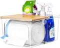 iCASA Trash Bag Dispenser Under Sink Organizer, 2-in-1 Acrylic Trash Bags Holder by iCASA