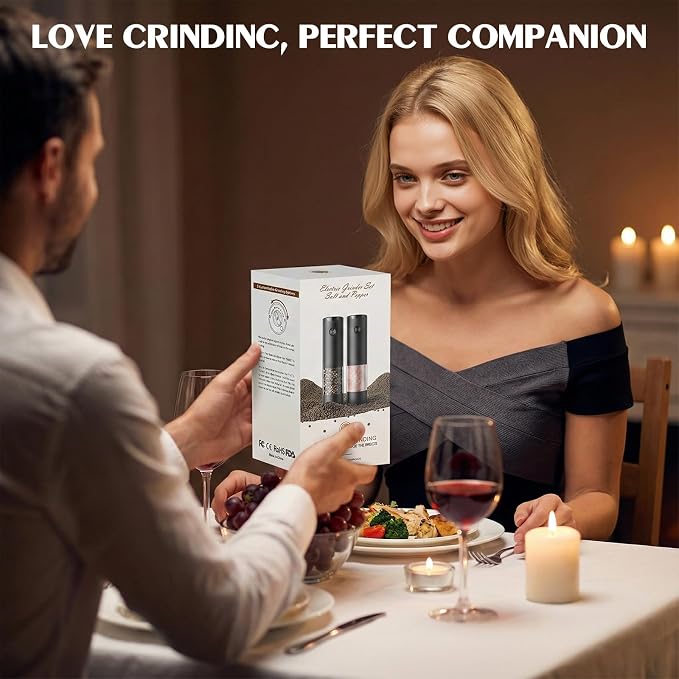 Electric Salt and Pepper Grinder Set Automatic Battery Pepper Mill Shakers - Image 7
