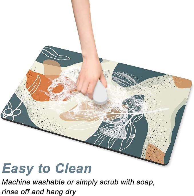 Rnivvi Coffee Mat, Hide Stain Rubber Backed Absorbent Dish Drying Pad - Image 5