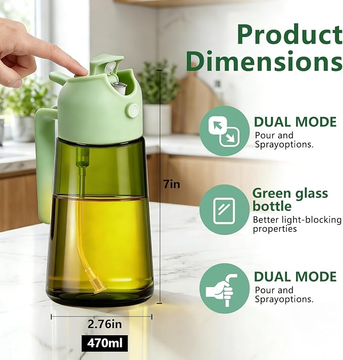 2-Pack Olive Oil Sprayer & Dispenser Bottle - Image 5