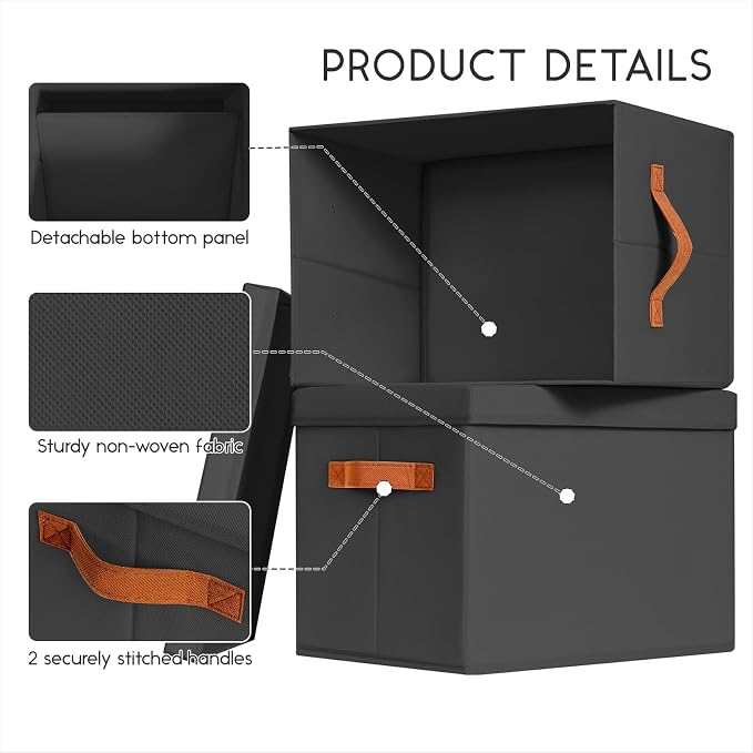 Homsorout Storage Bins with Lids - Image 4