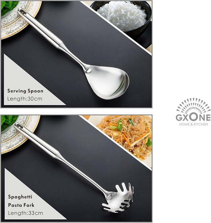 Kitchen Utensil Set – 6 Piece Stainless Steel Cooking Utensils - Image 3