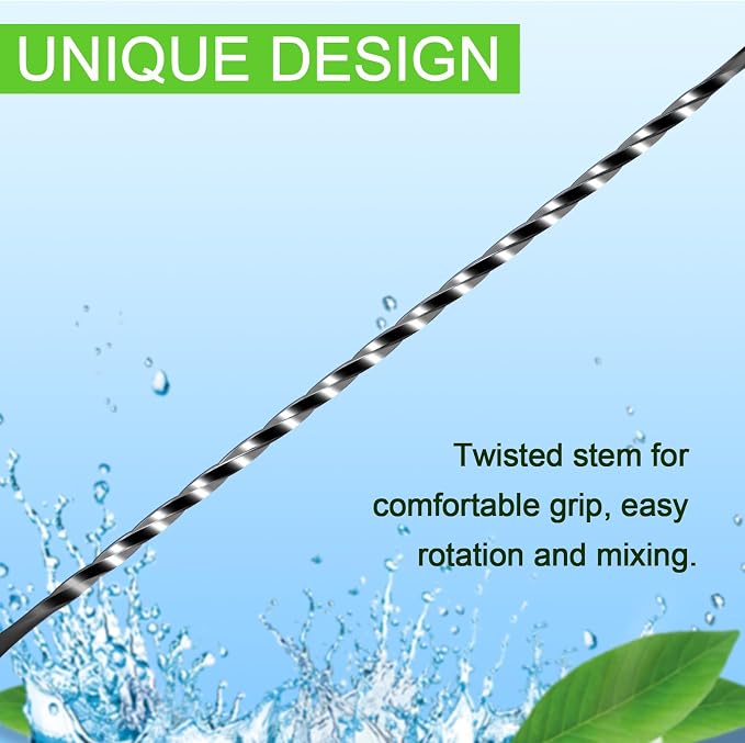 BRIOUT 2 Pcs Bar Spoon, 12 Inches Long Handle Drink Stirrer, Stainless Steel - Image 4