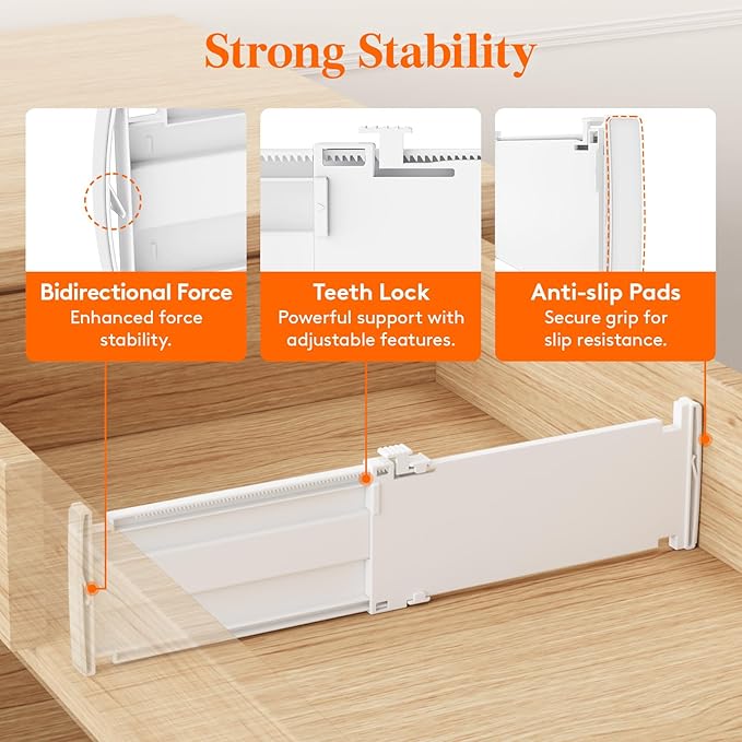 Lifewit 4" Tall 9 Pack Drawer Dividers, 27-42cm/10.5-16.5" Expandable Drawer - Image 5