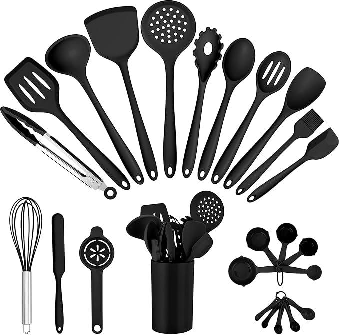 E-far Silicone Cooking Utensils Set, 25 Piece Kitchen Utensils by E-far