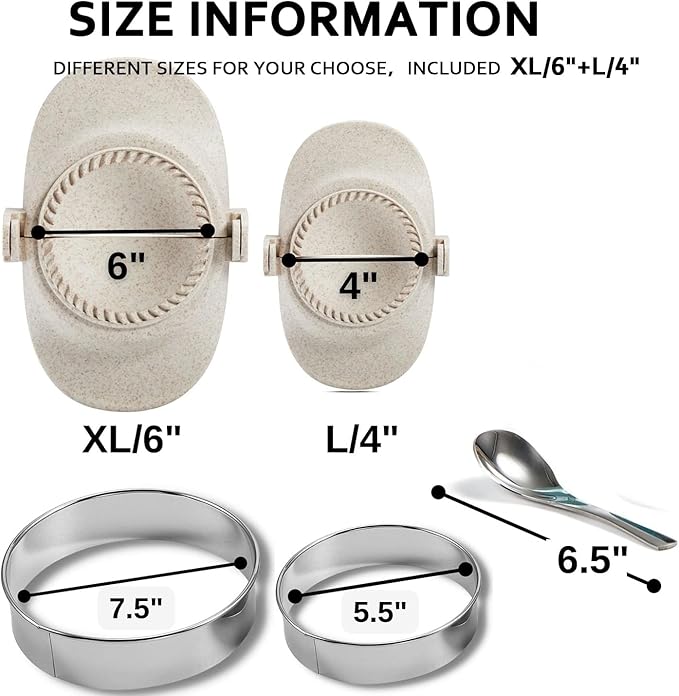 6 Inch Empanada Maker Press, Extra Large Dumpling Maker Set - Image 2
