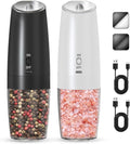 UNNEES Rechargeable Electric Salt and Pepper Grinder Set, Gravity Activated by UNNEES