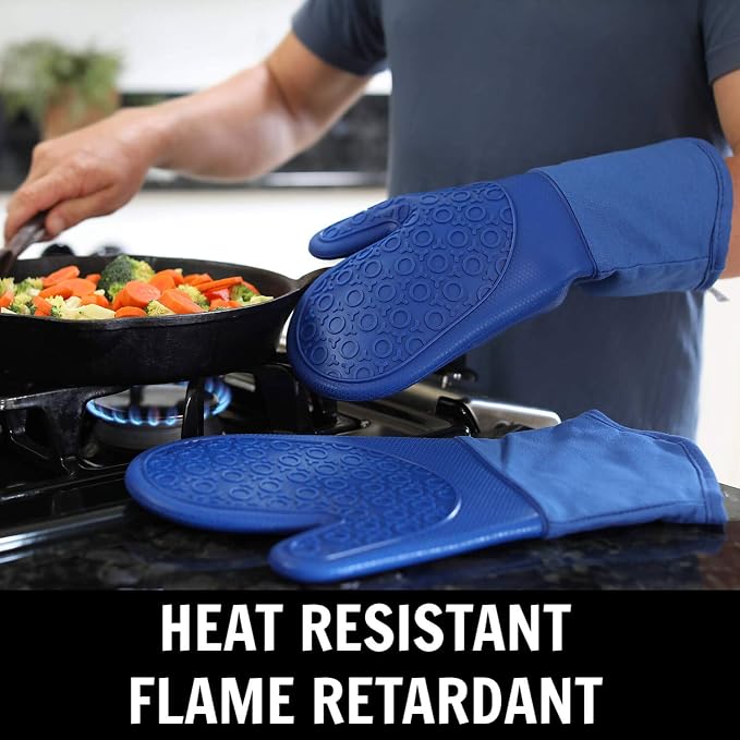 BPA-Free Soft Silicone 4 Piece Oven Mitts & Trivets Set - Image 3