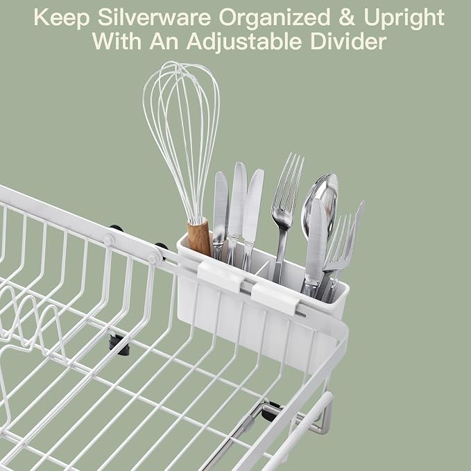 MAJALiS Dish Drying Rack Over The Sink, Expandable Stainless Steel Dish Drainer - Image 8