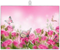 Pink Roses Flowers Dish Drying Mat by UIUPRO