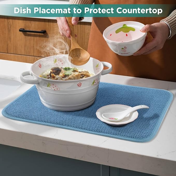 GeeRic Microfiber Dish Drying Mat, Super Absorbent Kitchen Dish Drying Pad - Image 7