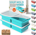 Silicone Freezer Tray with Lid Soup Freezer Container Molds with Steel by Socisen