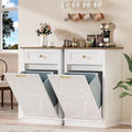 YESHOMY 10 Gallon Tilt-Out Trash Cabinet, Wooden Hidden Garbage Can Holder by SearchallYESHOMY