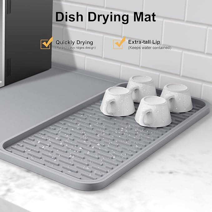 Silicone Coffee Mat, Fits Under Coffee Maker, Espresso Machine, Dish Rack - Image 3