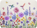 Giwawa Hummingbird Flower Dish Drying Mat 18x24 inch Watercolor Spring Herb by Giwawa