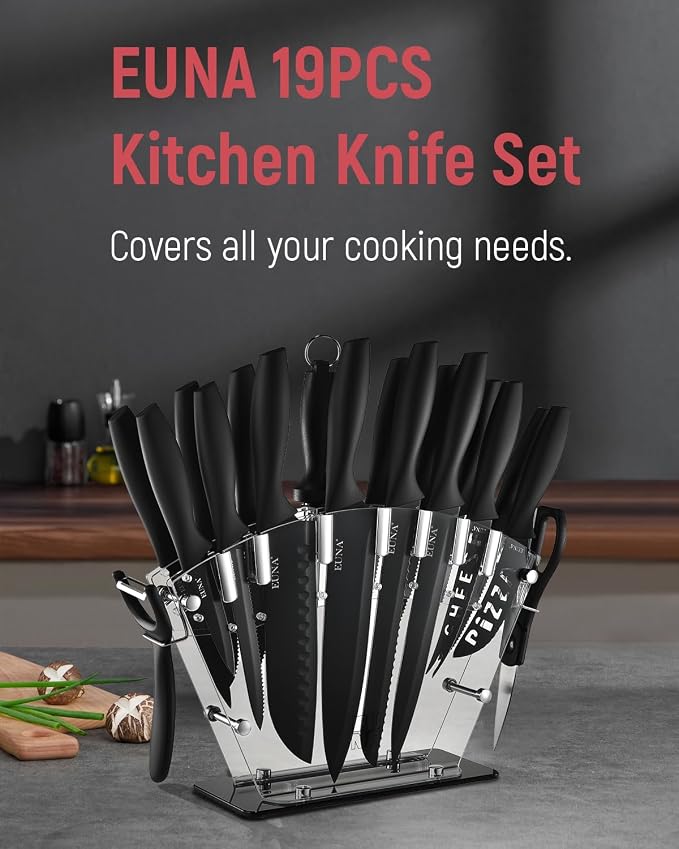 EUNA Kitchen Knife Set, German High-Carbon Stainless Steel Knife Sets - Image 9
