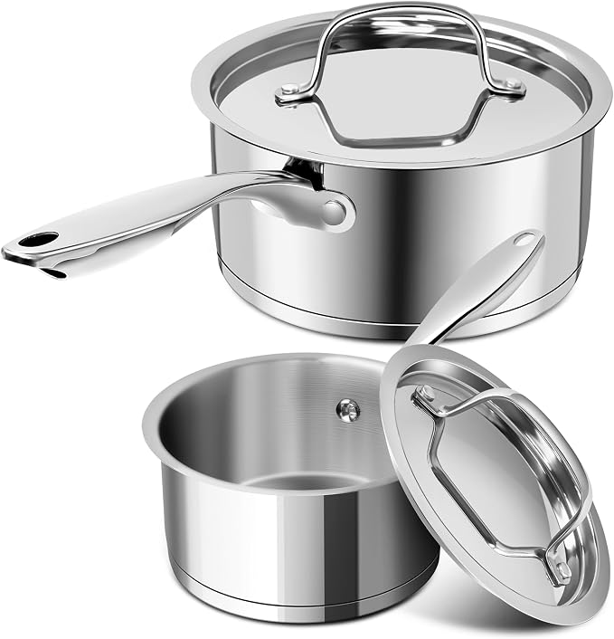 MICHELANGELO Stainless Steel Saucepan Set by Michelangelo