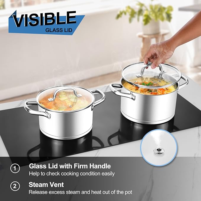 Stainless Steel Stock Pot 4 Quart, Homikit Induction Stockpot - Image 4