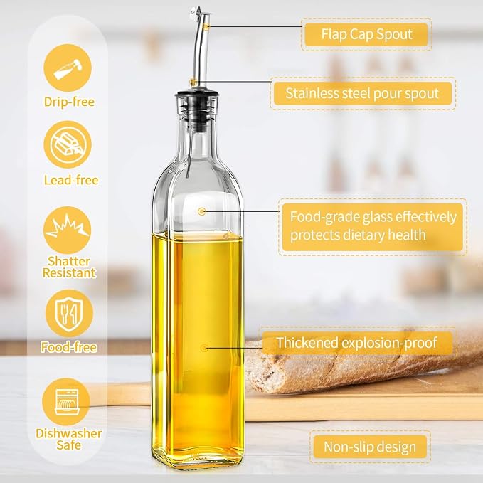 Olive Oil Dispenser Bottle, Oil and Vinegar Dispenser Set - Image 3