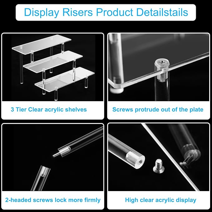 HENABLE Acrylic Display Risers, Acrylic Perfume Stand Organizer, Tabletop Use - Image 4
