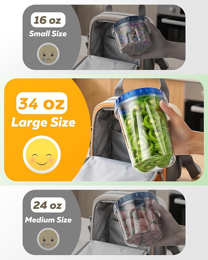 BiuLeon 6 Pack-34 oz Freezer Storage Containers, Plastic Food Storage Containers - Image 5