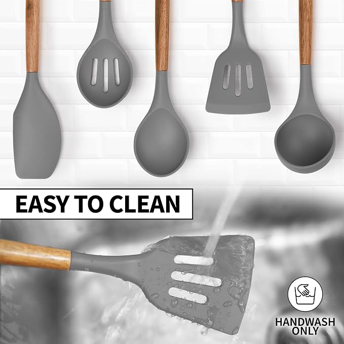 Zulay Kitchen Utensils Set Non-Stick Silicone Cooking Utensils Set - Image 7