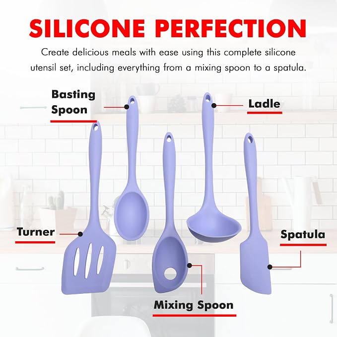 Chef Craft - Premium Silicone Kitchen Tools and Utensils Set, Non-Scratch - Image 4
