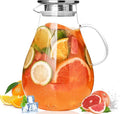 2500ml Glass Pitcher with Lid, 88 Ounces with Precise Scale Line, Hot/Cold by Liuruiyu