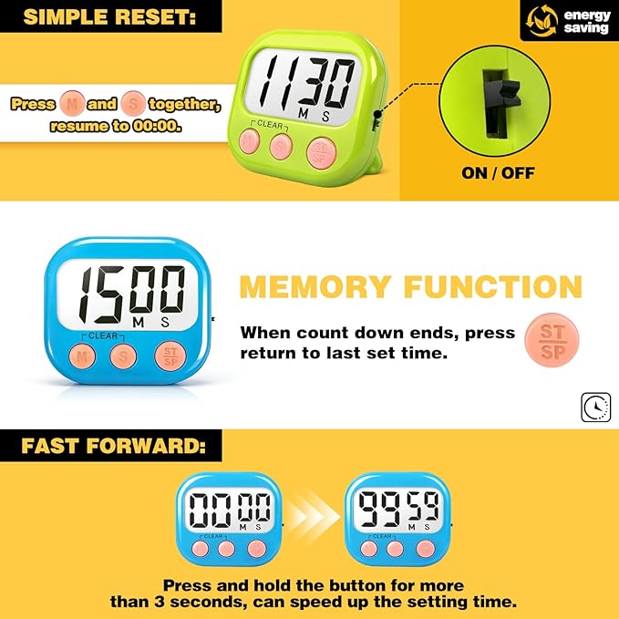 Classroom Timers for Teachers Kids Large Magnetic Digital Timer 4 Pack - Image 5